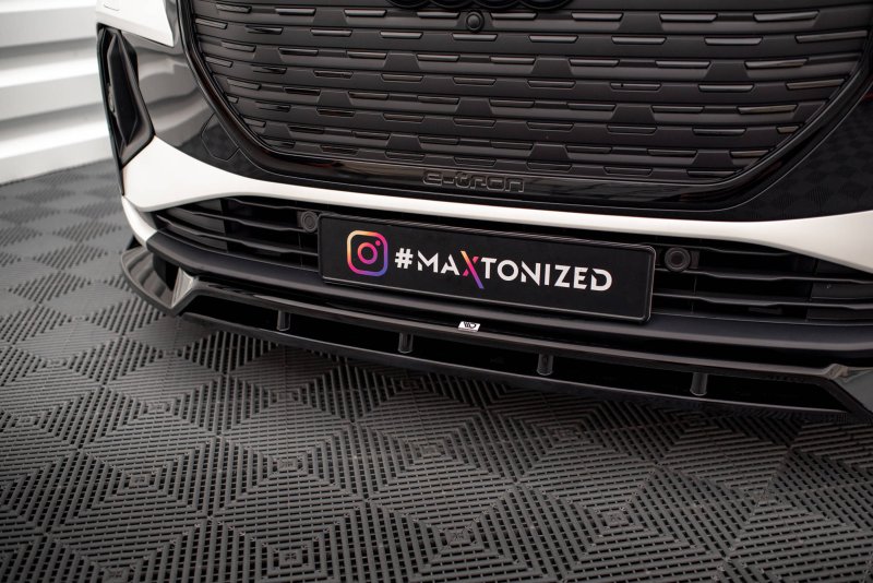 Maxton Front Ansatz V.2 für Audi Q4 e-tron Sportback Mk1 schwarz Hochglanz AU-Q4-ETRON-1-SB-FD2G+FD2R-G
