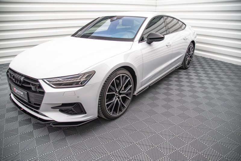 Maxton Seitenschweller Ansatz für Audi A7 C8 schwarz Hochglanz AU-A7-C8-SD1-G