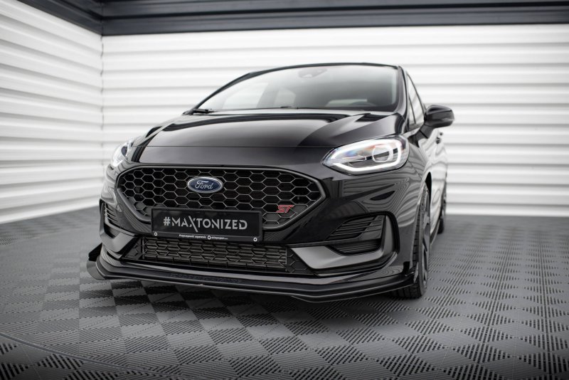 Maxton Front Flaps Ford Fiesta ST Mk8 Facelift schwarz Hochglanz FOFI8FSTCNC-FSF1-G