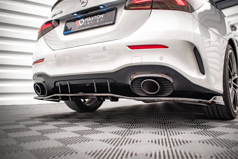 Maxton Mittlerer Diffusor Heck Ansatz DTM Look für V.2 Mercedes A 35 AMG Limousine V177 schwarz Hochglanz ME-A-177-35-S-RD3G+RD4-G