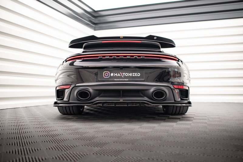 Maxton Mittlerer Diffusor Heck Ansatz DTM Look für Porsche 911 Turbo S 992 schwarz Hochglanz PO-911-992-TURBO-S-RD1G+RD2-G