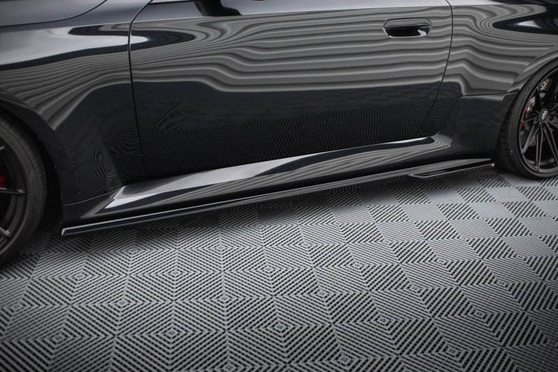 Maxton Seitenschweller Ansatz für V.2 für BMW M2 G87 schwarz Hochglanz BM-M2-G87-SD2-G