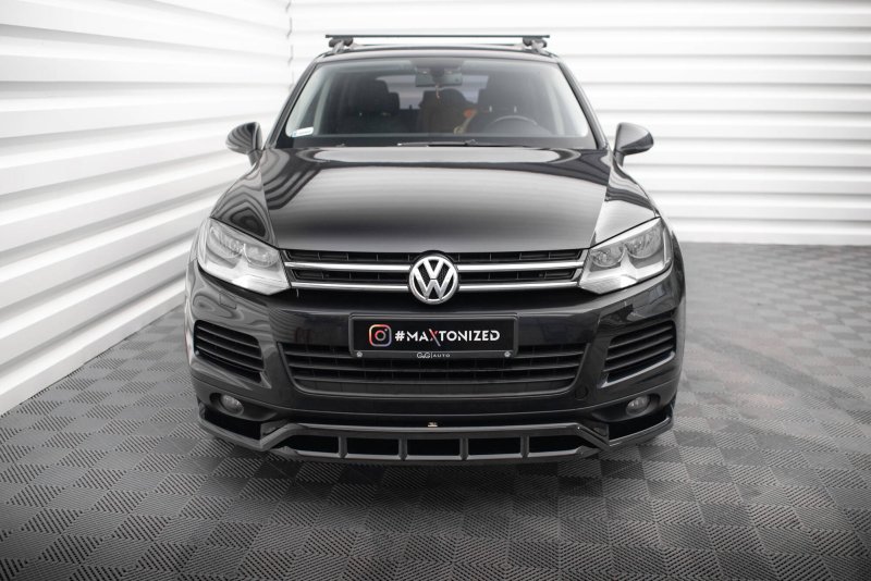 Maxton Front Ansatz VW Touareg Mk2 schwarz Hochglanz VW-TO-2-FD1G+FD1R-G