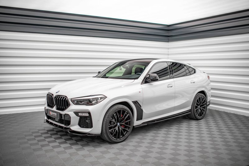 Maxton Seitenschweller Ansatz für BMW X6 M-Paket G06 schwarz Hochglanz BM-X6-06-MPACK-SD1-G