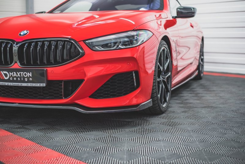 Maxton Front Ansatz V.2 für BMW 8 Coupe G15 / 8 Gran Coupe M Paket G16 schwarz Hochglanz BM-M850-G15-FD2-G