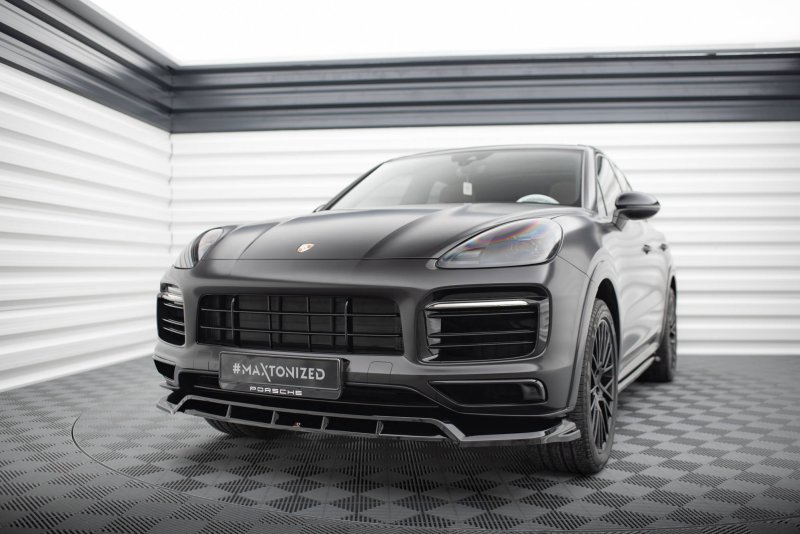 Maxton Front Ansatz Porsche Cayenne Sport Design Mk3 schwarz Hochglanz PO-CAY-3-SPORT-FD1G+FD1R-G