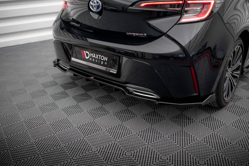 Maxton Mittlerer Cup Diffusor Heck Ansatz Toyota Corolla Hatchback Mk12 schwarz Hochglanz TO-CO-12-HB-RD2G+RD3-G