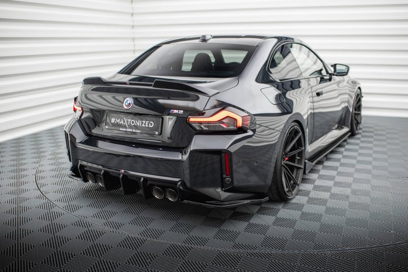Maxton Heck Ansatz Flaps Diffusor V.3 für BMW M2 G87 schwarz Hochglanz BM-M2-G87-RSD3-G