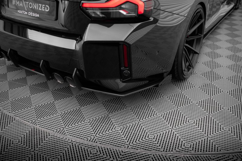Maxton Street Pro Heck Ansatz Flaps Diffusor V.1 + Flaps BMW M2 G87 schwarz Hochglanz BMM2G87CNC-RSD1B+RSF1-G
