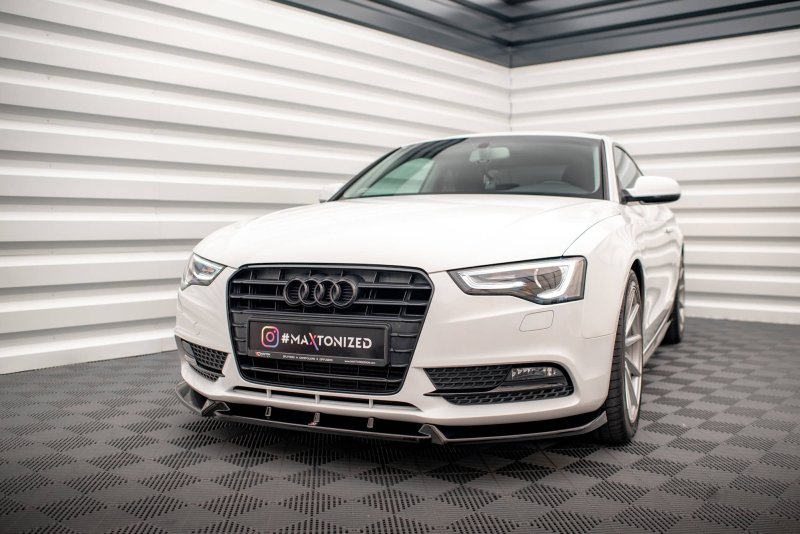 Maxton Front Ansatz V.1 für Audi A5 Coupe 8T Facelift schwarz Hochglanz AU-A5-1F-FD1-G