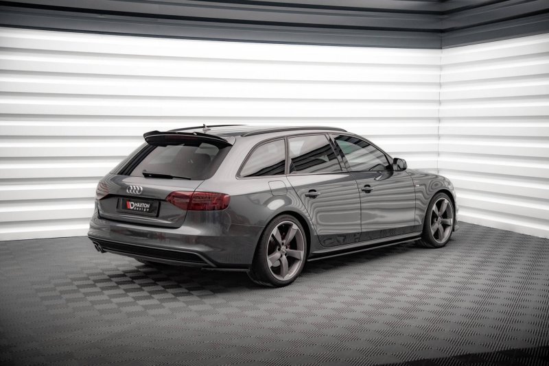 Maxton Heck Ansatz Flaps Diffusor V.2 Audi A4 S-Line Avant B8 Facelift schwarz Hochglanz AU-A4-B8F-SLINE-AV-RSD2-G