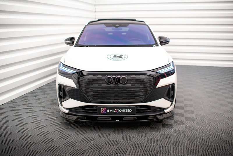Maxton Front Ansatz V.1 für Audi Q4 e-tron Sportback Mk1 schwarz Hochglanz AU-Q4-ETRON-1-SB-FD1-G