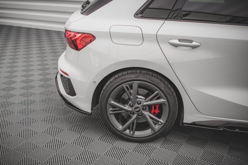 Maxton Heck Ansatz Flaps Diffusor V.2 für Audi S3 Sportback 8Y schwarz Hochglanz AU-A3-8Y-SLINE-RSD2-G
