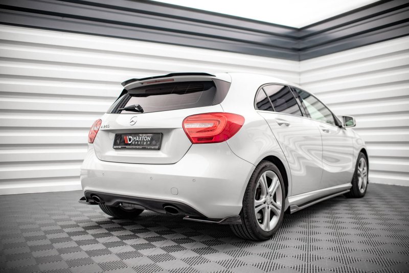 Maxton Heck Ansatz Flaps Diffusor V.1 für Mercedes-Benz A W176 schwarz Hochglanz ME-A-176-RSD1-G