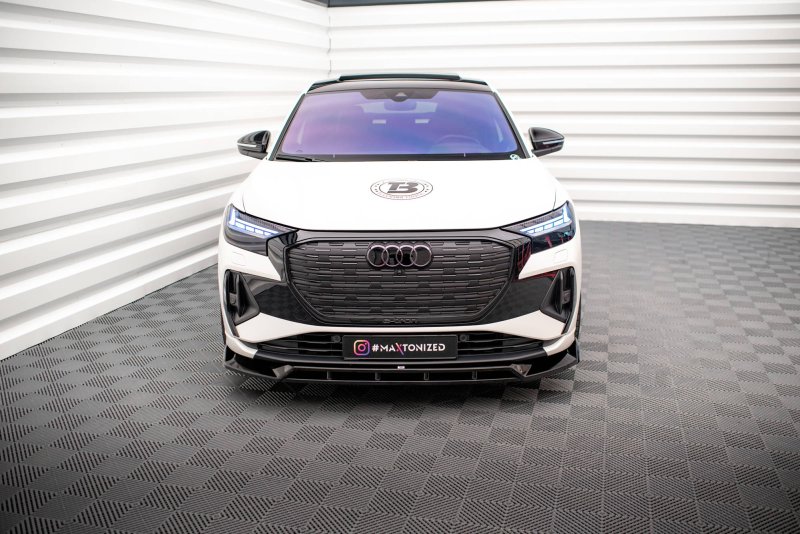 Maxton Front Ansatz V.2 für Audi Q4 e-tron Sportback Mk1 schwarz Hochglanz AU-Q4-ETRON-1-SB-FD2G+FD2R-G