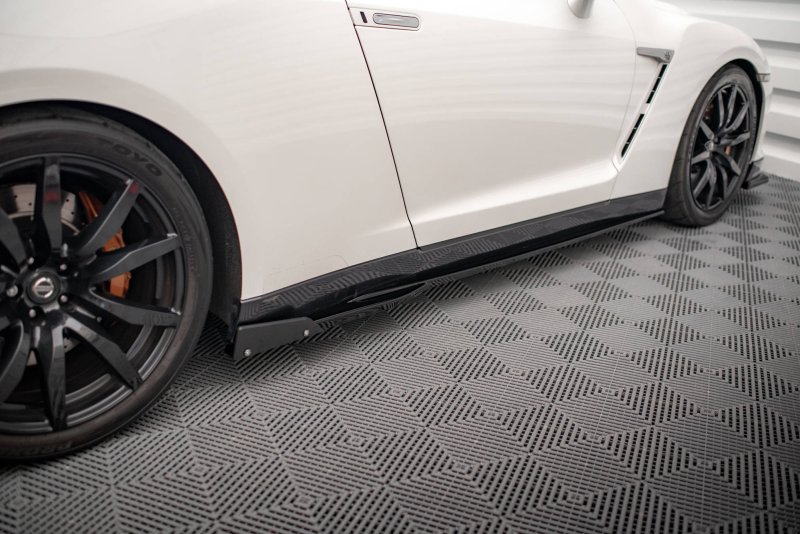 Maxton Seitenschweller Ansatz für + Flaps Nissan GTR R35 Facelift NI-GTR-4F2-SD1G+S