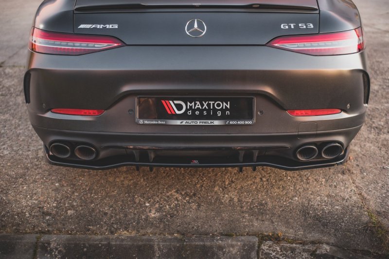 Maxton Mittlerer Diffusor Heck Ansatz DTM Look für Mercedes-AMG 53 4 Door Coupe schwarz Hochglanz ME-GT-4D-53-RD1G+RD2-G