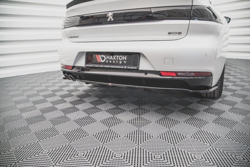 Maxton Mittlerer Cup Diffusor Heck Ansatz Peugeot 508 Diesel Mk2 schwarz Hochglanz PE-508-2-GTLINE-RD1G+RSD1-G