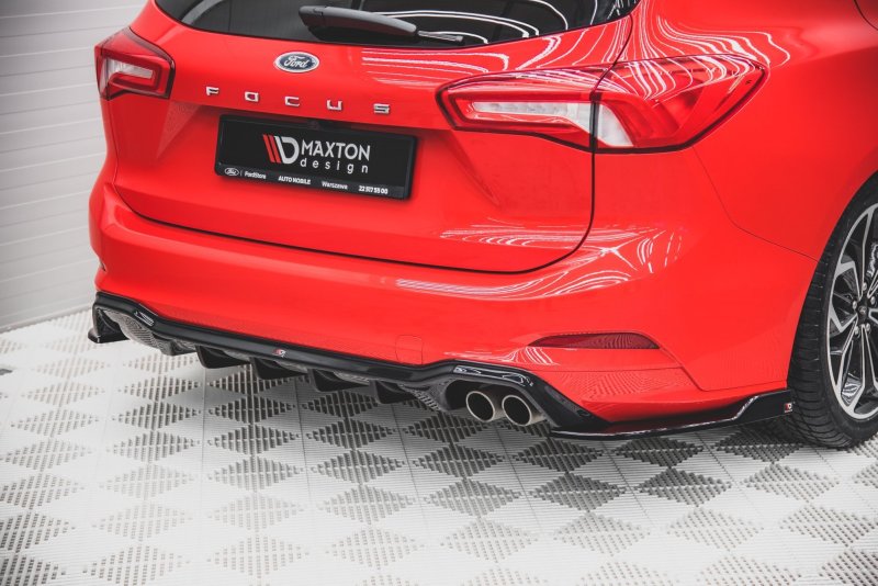 Maxton Diffusor Heck Ansatz für Ford Focus ST-Line Kombi Mk4 schwarz Hochglanz FO-FO-4-STLINE-ES-RS1-G