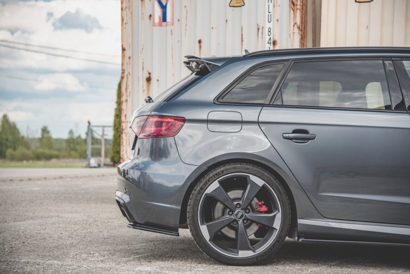 Maxton Heck Ansatz Flaps Diffusor V.1 für Audi RS3 8V Sportback schwarz Hochglanz AU-RS3-8V-RSD1-G