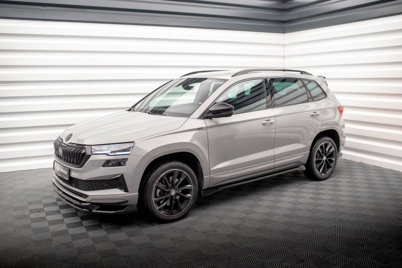 Maxton Seitenschweller Ansatz für Skoda Karoq Sportline Mk1 Facelift schwarz Hochglanz SK-KA-1F-SL-SD1-G
