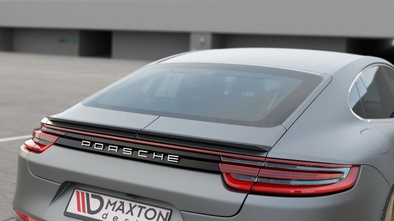 Preview: Maxton Spoiler CAP für Porsche Panamera Turbo / GTS 971 schwarz Hochglanz PO-PA-971-T-CAP1-G