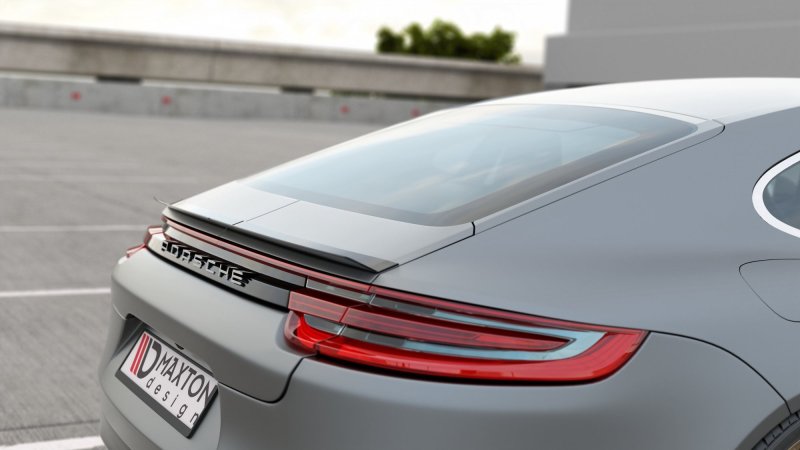 Preview: Maxton Spoiler CAP für Porsche Panamera Turbo / GTS 971 schwarz Hochglanz PO-PA-971-T-CAP1-G