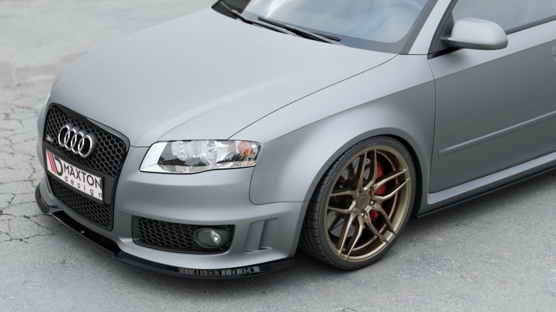 Maxton Front Ansatz V.1 für Audi RS4 B7 schwarz Hochglanz AU-RS4-B7-FD1-G