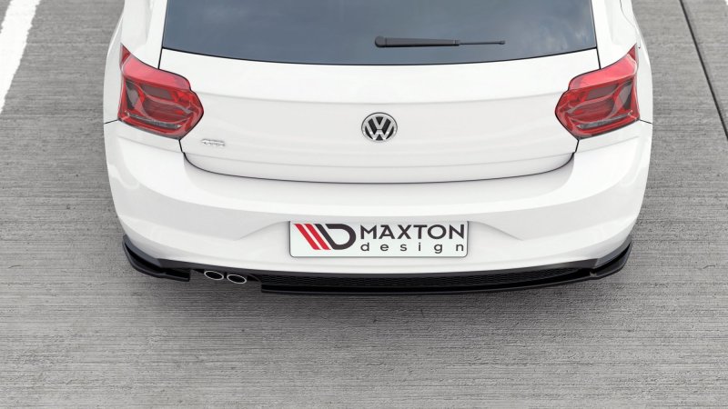 Preview: Maxton Heck Ansatz Flaps Diffusor V.2 für VW Polo AW GTI schwarz Hochglanz VW-PO-6-GTI-RSD2-G