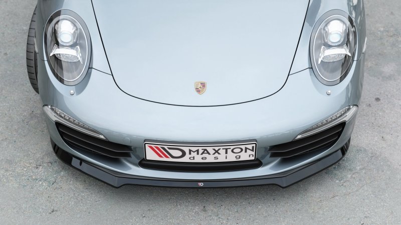 Maxton Front Ansatz V.1 für Porsche 911 Carrera 991 schwarz Hochglanz PO-911-991-FD1G+FD1R-G