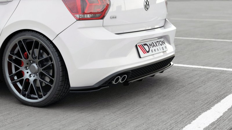 Preview: Maxton Mittlerer Diffusor Heck Ansatz DTM Look für VW Polo AW GTI schwarz Hochglanz VW-PO-6-GTI-RSD2G+RD1-G