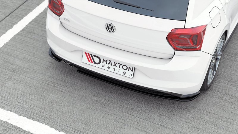 Preview: Maxton Heck Ansatz Flaps Diffusor V.2 für VW Polo AW GTI schwarz Hochglanz VW-PO-6-GTI-RSD2-G