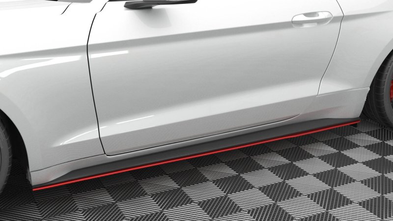 Maxton Seitenschweller Ansatz V.2 Ford Mustang Mk6 Facelift FO-MU-6F-SD2-RED