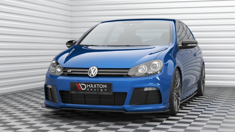 Maxton Front Ansatz V.2 VW Golf R Mk6 schwarz Hochglanz VW-GO-6-R-FD2-G