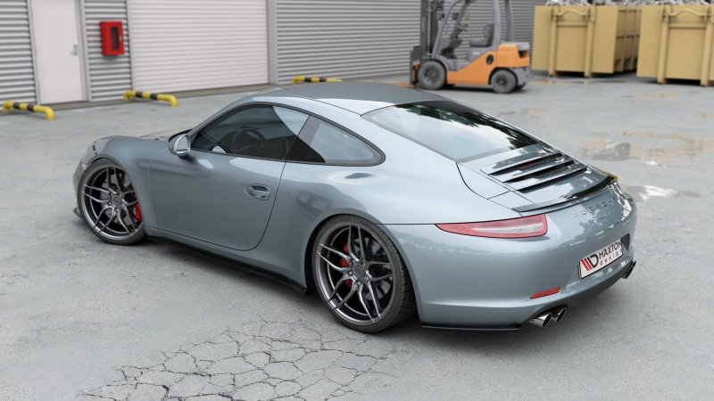 Maxton Seitenschweller Ansatz für Porsche 911 Carrera 991 schwarz Hochglanz PO-911-991-SD1-G