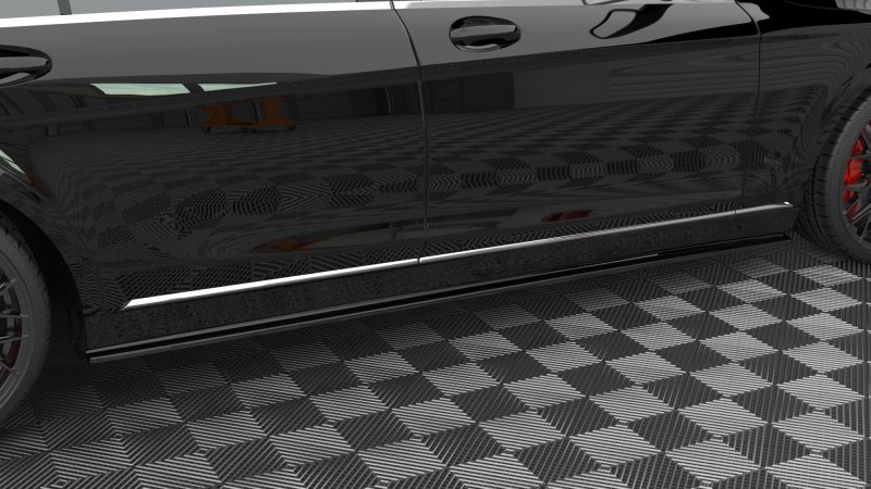 Maxton Seitenschweller Ansatz Mercedes-Benz S Long W222 schwarz Hochglanz ME-S-222-SD1-G
