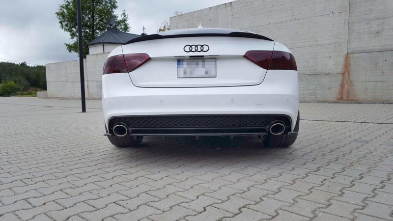 Maxton Heck Ansatz Flaps Diffusor für AUDI A5 S-LINE Facelift schwarz Hochglanz AU-A5-1F-SLINE-RSD1-G