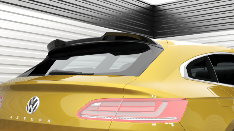 Maxton Spoiler CAP Abrisskante 3D VW Arteon Shooting Brake R-Line Mk1 Facelift schwarz Hochglanz VW-AR-1F-RLINE-SB-CAP1-G