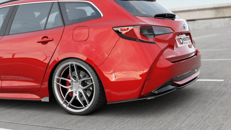 Maxton Heck Ansatz Flaps Diffusor für Toyota Corolla XII Touring Sports schwarz Hochglanz TO-CO-12-TS-RSD1-G