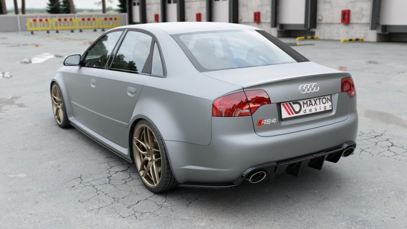 Maxton Diffusor Heck Ansatz für Audi RS4 B7 schwarz Hochglanz AU-RS4-B7-RS1-G