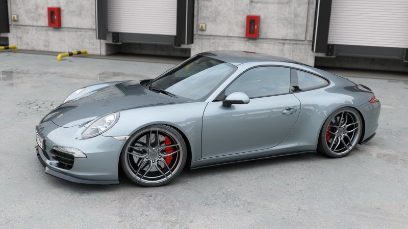 Maxton Front Ansatz V.1 für Porsche 911 Carrera 991 schwarz Hochglanz PO-911-991-FD1G+FD1R-G