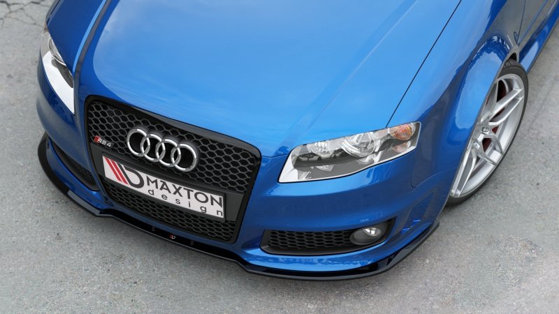 Maxton Front Ansatz V.2 für Audi RS4 B7 schwarz Hochglanz AU-RS4-B7-FD2-G
