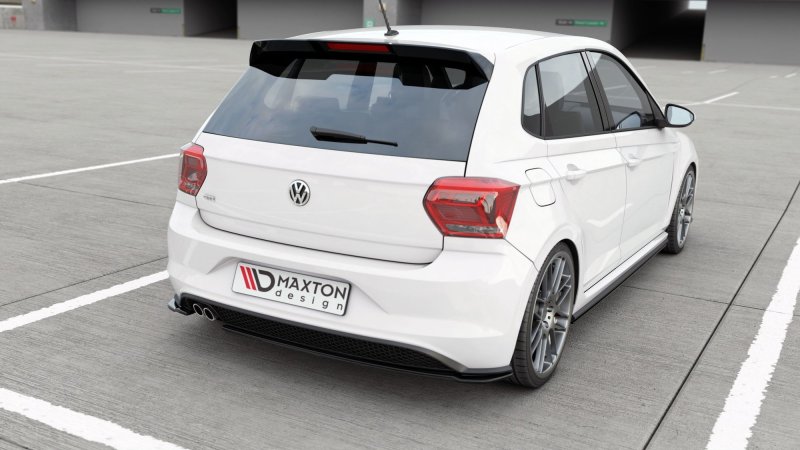 Preview: Maxton Heck Ansatz Flaps Diffusor V.2 für VW Polo AW GTI schwarz Hochglanz VW-PO-6-GTI-RSD2-G