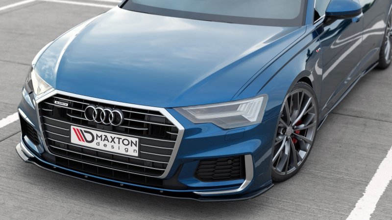 Maxton Front Ansatz V.2 für Audi A6 S-Line / S6 C8  schwarz Hochglanz AU-A6-C8-SLINE-FD2-G