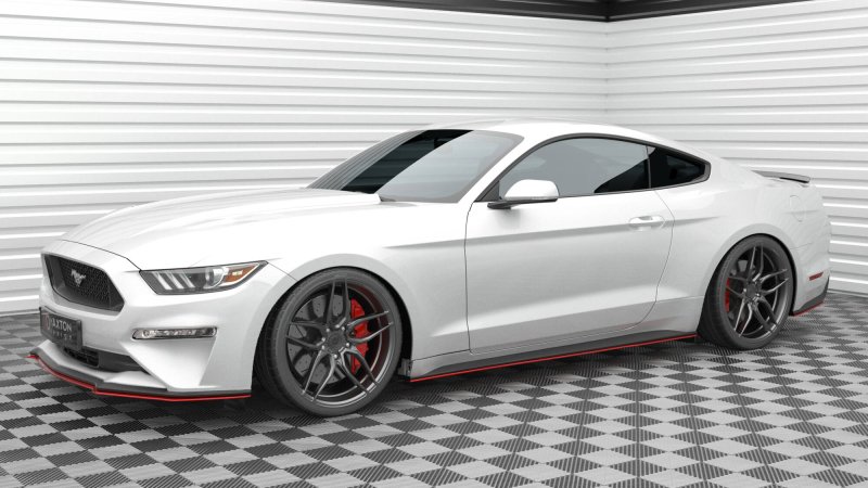 Maxton Seitenschweller Ansatz V.2 Ford Mustang Mk6 Facelift FO-MU-6F-SD2-RED