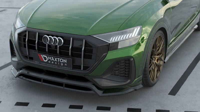 Maxton Front Ansatz Audi Q8 Mk1 Facelift schwarz Hochglanz AU-Q8-1F-FD1G+FD1R-G