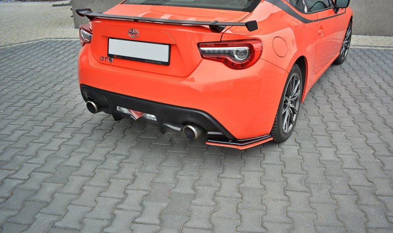 Maxton Heck Ansatz Flaps Diffusor V.2 für TOYOTA GT86 FACELIFT  schwarz Hochglanz TO-GT86-1F-RSD1RRED+RSD1-G