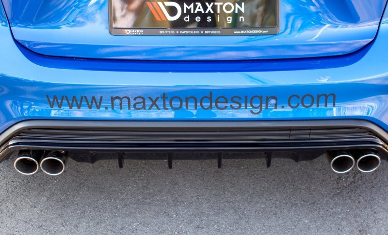 Maxton Diffusor Heck Ansatz für Ford Focus Mk4 St-line schwarz Hochglanz FO-FO-4-STLINE-RS2-G