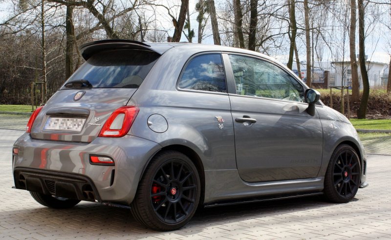 Maxton Spoiler CAP für FIAT 500 ABARTH MK1 FACELIFT schwarz Hochglanz FI-500-1F-AB-CAP1-G
