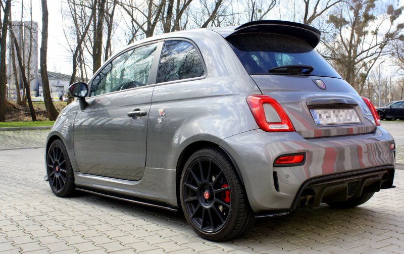 Maxton Seitenschweller Ansatz für FIAT 500 ABARTH MK1 FACELIFT schwarz Hochglanz FI-500-1F-AB-SD1-G